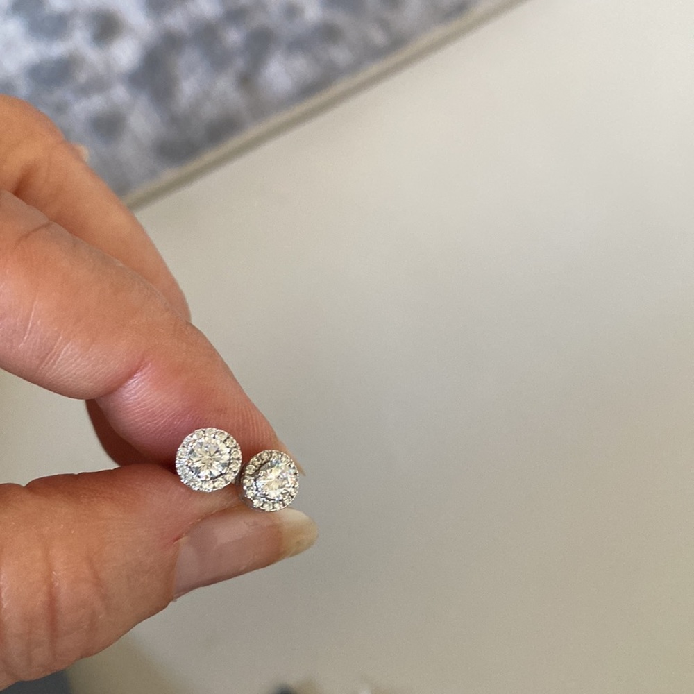 Beautiful Primrose Cubic Zirconia Sterling Silver post Earrings